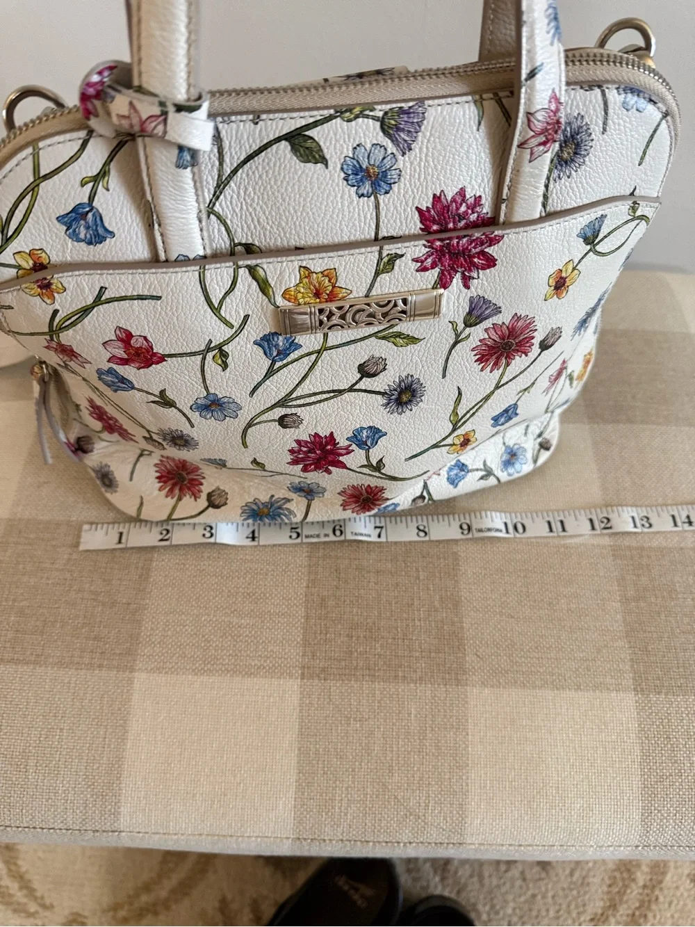 Brighton Floral Embossed Dome Convertible Satchel/Backpack - Picture 6 of 8
